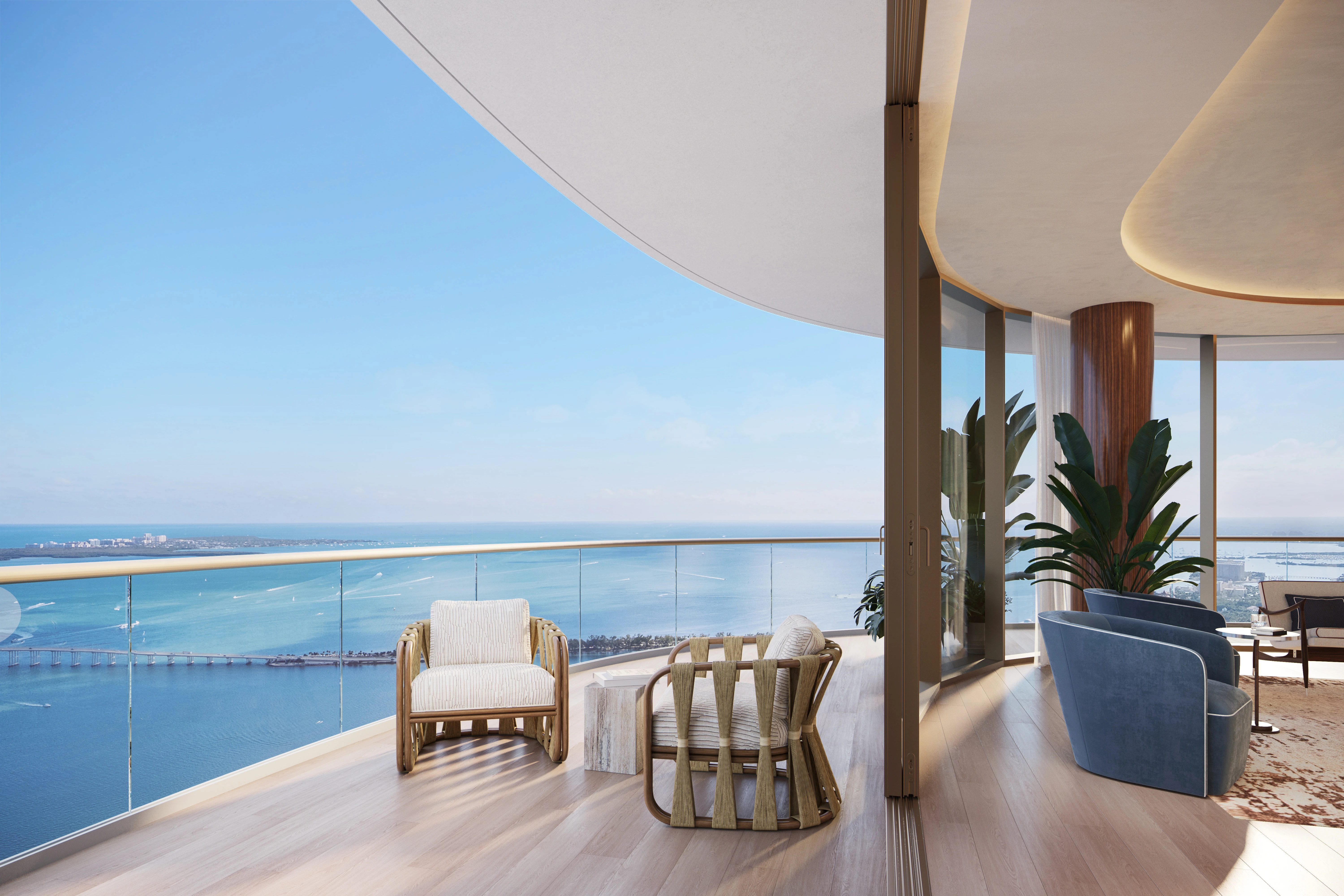 Cipriani Residences Miami — cipriani residences balcony to living