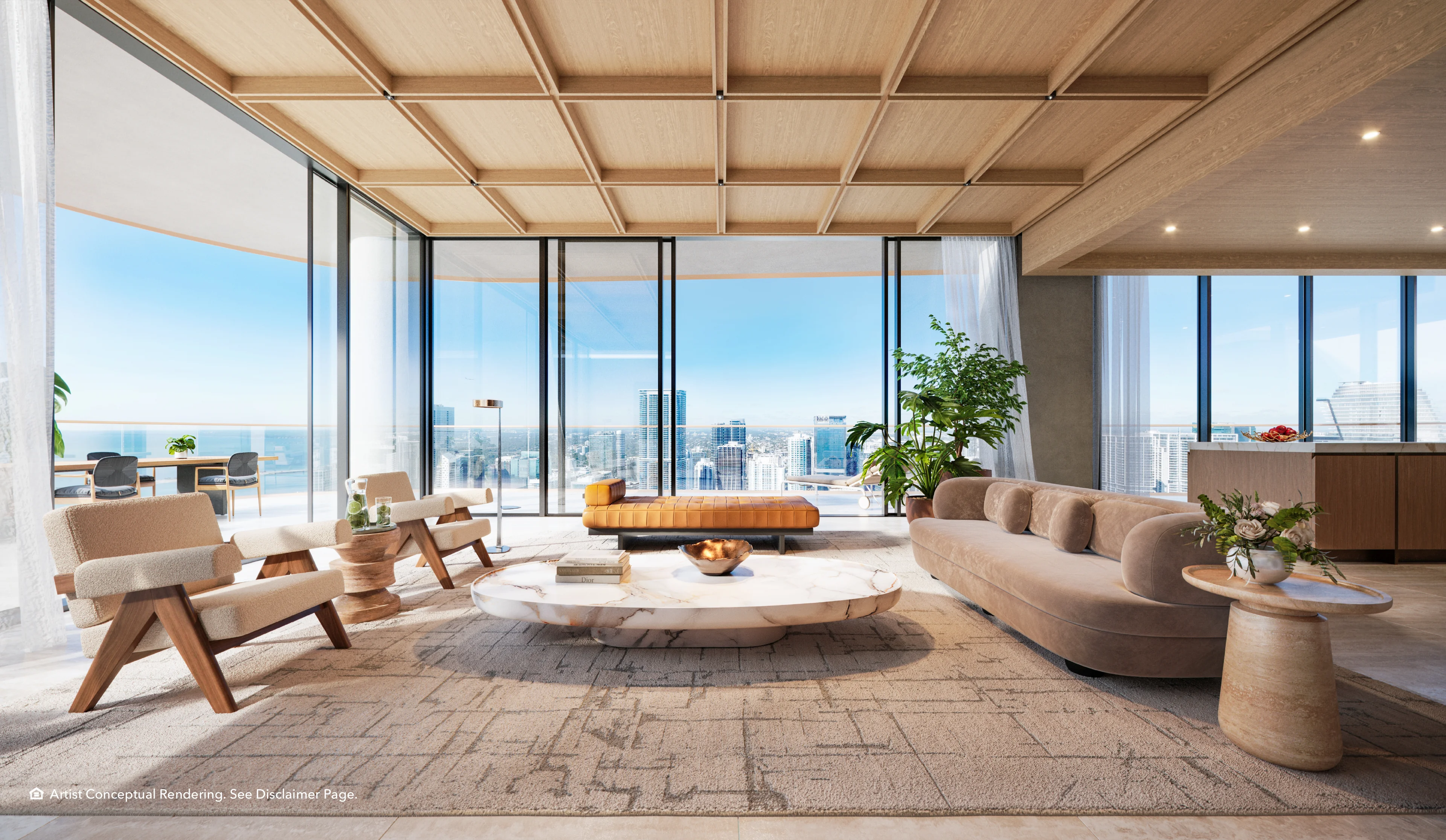 The Residences at Mandarin Oriental, Miami — mandarin oriental miami great room col 2 unit 3